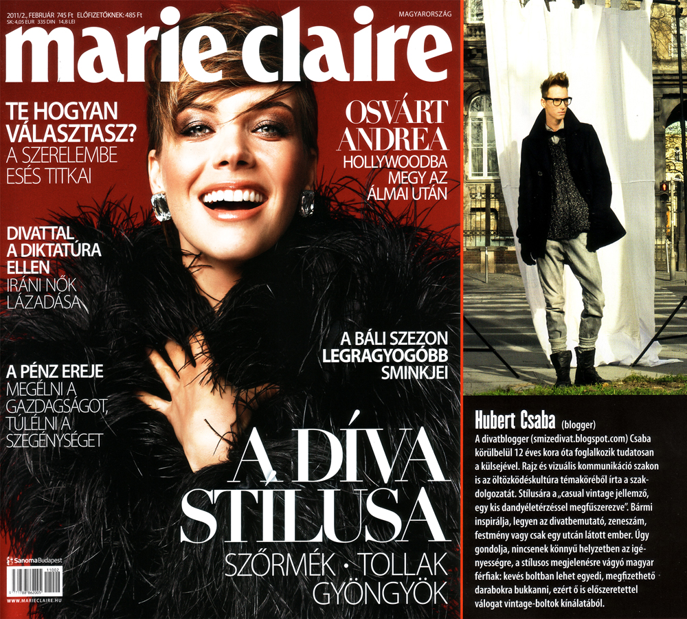 Megjelent a februári Marie Claire-ben a Street Fashion Budapest cikk
